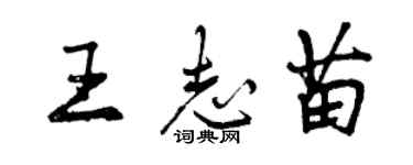 曾慶福王志苗行書個性簽名怎么寫