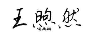 王正良王煦然行書個性簽名怎么寫