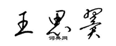 梁錦英王思翼草書個性簽名怎么寫