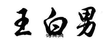 胡問遂王白男行書個性簽名怎么寫