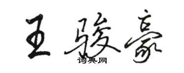 駱恆光王駿豪行書個性簽名怎么寫