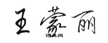 駱恆光王蒙麗行書個性簽名怎么寫