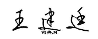 梁錦英王建廷草書個性簽名怎么寫