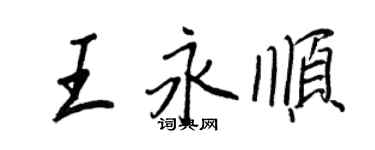 王正良王永順行書個性簽名怎么寫