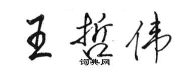 駱恆光王哲偉行書個性簽名怎么寫