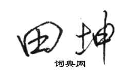 駱恆光田坤行書個性簽名怎么寫