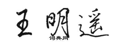 駱恆光王明遙行書個性簽名怎么寫