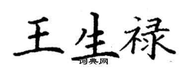 丁謙王生祿楷書個性簽名怎么寫