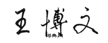駱恆光王博文行書個性簽名怎么寫