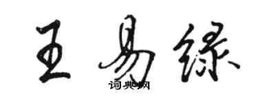 駱恆光王易綠行書個性簽名怎么寫