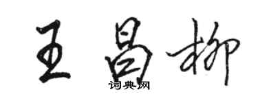 駱恆光王昌柳行書個性簽名怎么寫