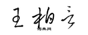 駱恆光王柏言草書個性簽名怎么寫