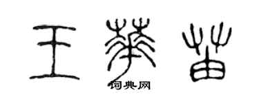 陳聲遠王華苗篆書個性簽名怎么寫