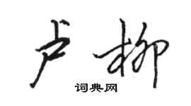 駱恆光盧柳行書個性簽名怎么寫