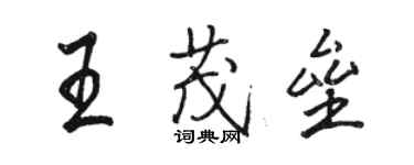 駱恆光王茂壘行書個性簽名怎么寫
