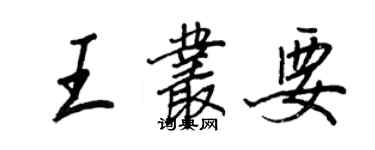 王正良王叢要行書個性簽名怎么寫