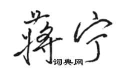 駱恆光蔣寧行書個性簽名怎么寫