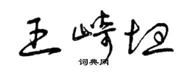曾慶福王崎坦草書個性簽名怎么寫