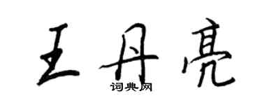 王正良王丹亮行書個性簽名怎么寫