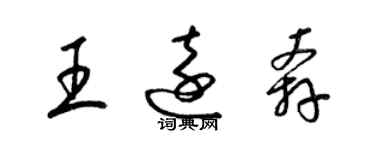 梁錦英王遠奔草書個性簽名怎么寫