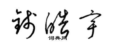 梁錦英錢皓宇草書個性簽名怎么寫