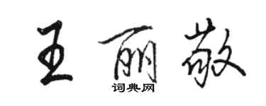 駱恆光王麗敬行書個性簽名怎么寫