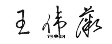 駱恆光王偉薇草書個性簽名怎么寫