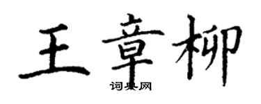 丁謙王章柳楷書個性簽名怎么寫