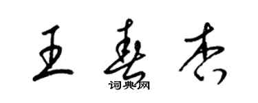 梁錦英王春杏草書個性簽名怎么寫