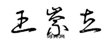 曾慶福王崇立草書個性簽名怎么寫