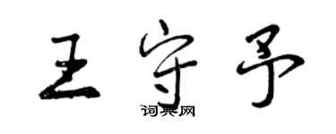 曾慶福王守予行書個性簽名怎么寫