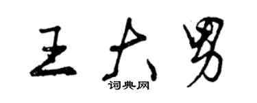 曾慶福王大男行書個性簽名怎么寫