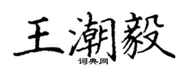 丁謙王潮毅楷書個性簽名怎么寫