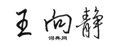駱恆光王向靜行書個性簽名怎么寫