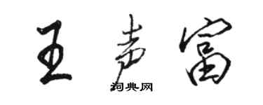 駱恆光王聲富行書個性簽名怎么寫