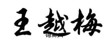 胡問遂王越梅行書個性簽名怎么寫