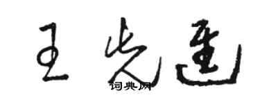 駱恆光王先進草書個性簽名怎么寫