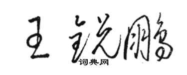駱恆光王銳鵬草書個性簽名怎么寫