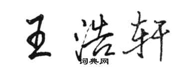 駱恆光王浩軒行書個性簽名怎么寫