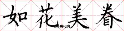 丁謙如花美眷楷書怎么寫