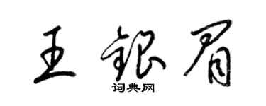 梁錦英王銀眉草書個性簽名怎么寫