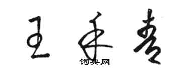 駱恆光王禾青草書個性簽名怎么寫