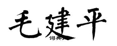 翁闓運毛建平楷書個性簽名怎么寫