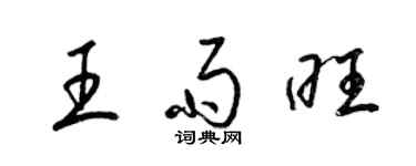 梁錦英王雨旺草書個性簽名怎么寫