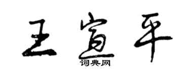 曾慶福王宣平行書個性簽名怎么寫