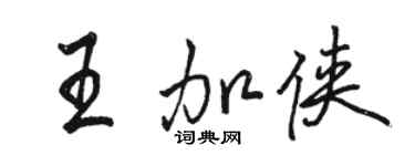 駱恆光王加俠行書個性簽名怎么寫