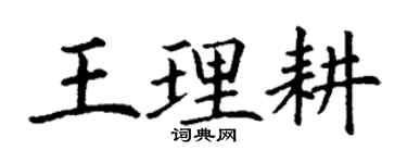 丁謙王理耕楷書個性簽名怎么寫
