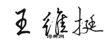 駱恆光王維挺行書個性簽名怎么寫