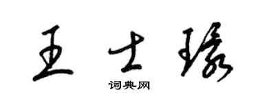 梁錦英王士環草書個性簽名怎么寫