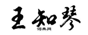 胡問遂王知琴行書個性簽名怎么寫